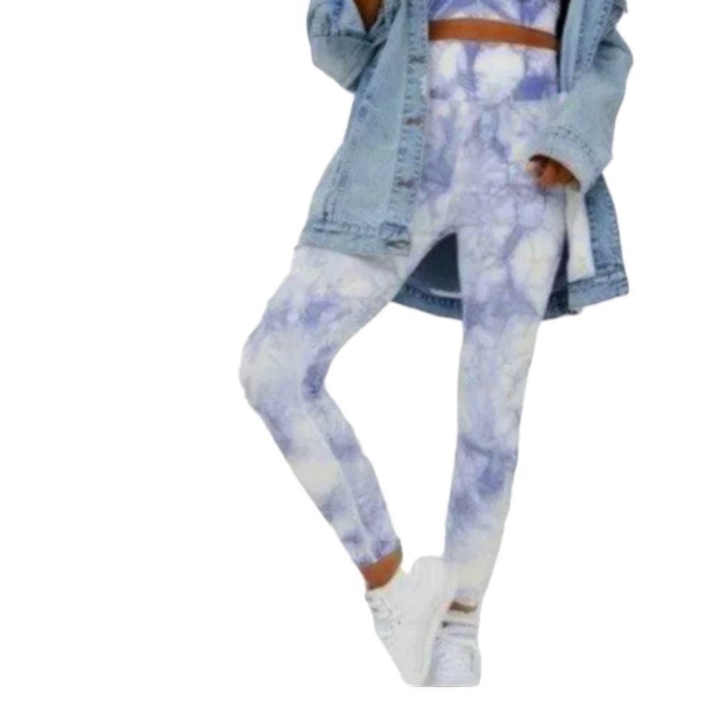 Aerie Chill Play Move Purple and White Leggings Size XSmall